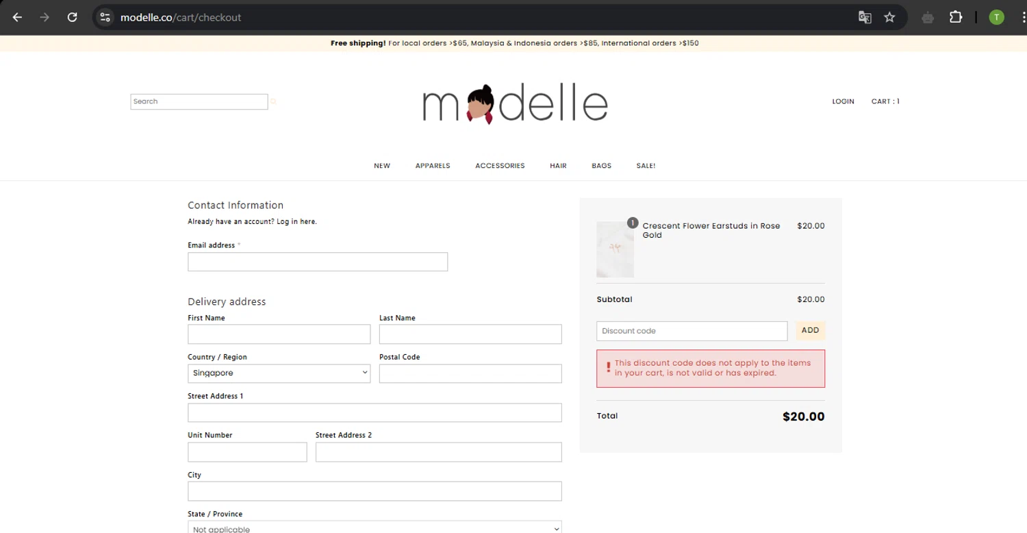 Modelle discount code screenshot showing code app10 applied at Modelle checkout page. Uploaded by SimplyCodes community member SavvyNavigator1720 on Apr 18, 2025