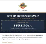 SPRING15 coupon verification screenshot
