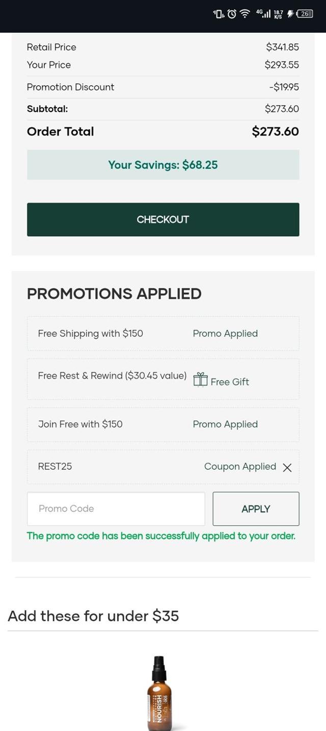Modere checkout page showing Modere promo code box | Screenshot taken by SimplyCodes community member on Aug 24, 2025