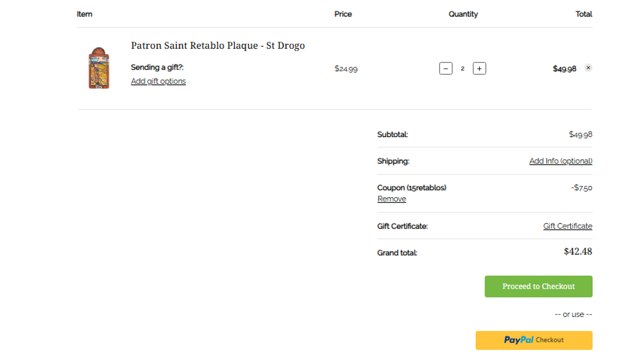 Modern Artisans checkout page showing Modern Artisans coupon code box | Screenshot taken by SimplyCodes community member on Jul 17, 2025