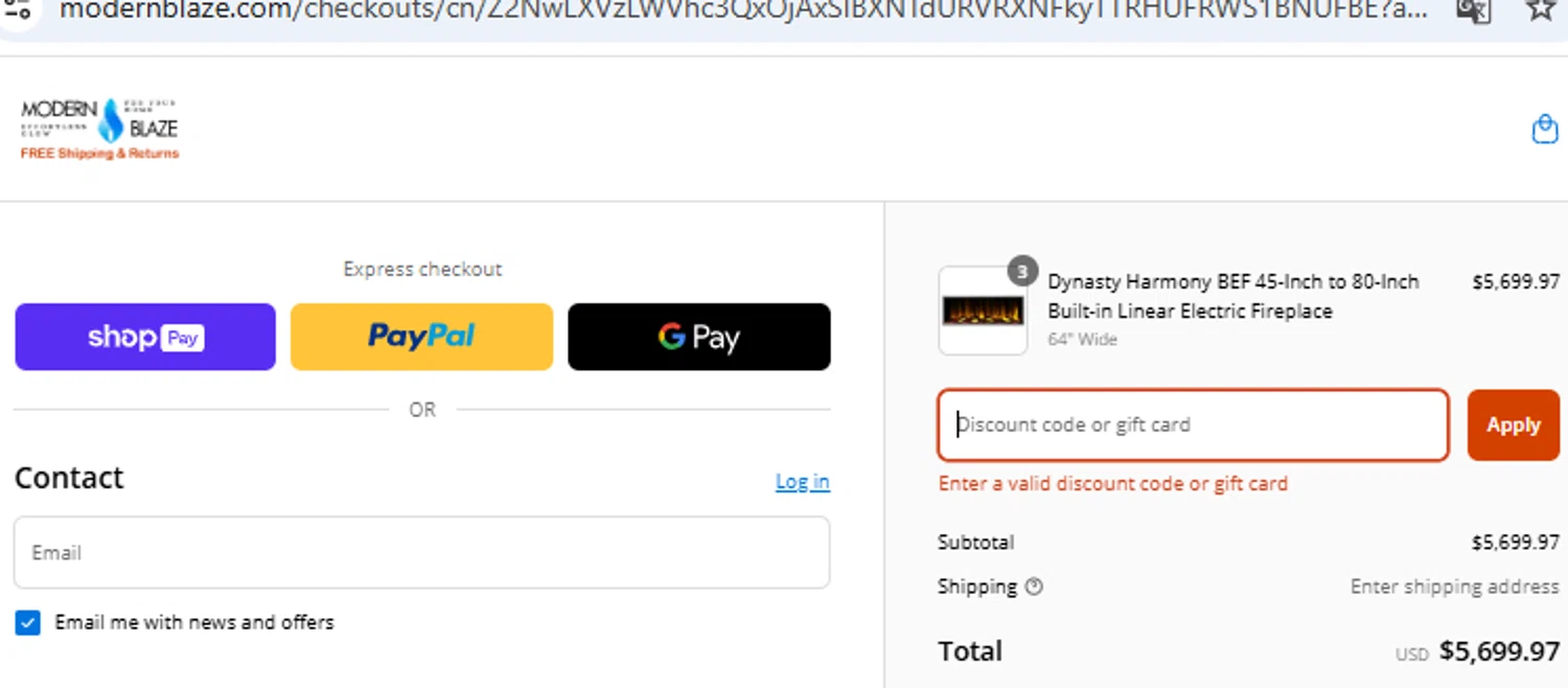Modern Blaze discount code screenshot showing code STEAM applied at Modern Blaze checkout page. Uploaded by SimplyCodes community member PennyOwl2559 on Mar 21, 2025