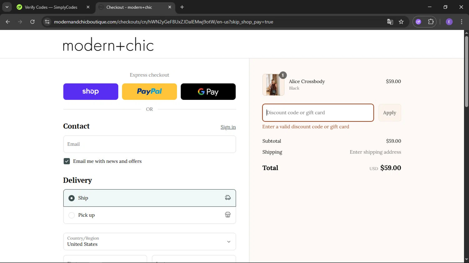 modern+chic promo code screenshot showing code STRAPTEMBER applied at modern+chic checkout page. Uploaded by SimplyCodes community member satoru on Sep 14, 2025