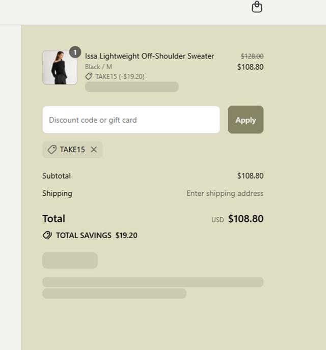 Modern Citizen checkout page showing Modern Citizen promo code box | Screenshot taken by SimplyCodes community member on Sep 4, 2025