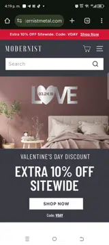 Vday coupon verification screenshot