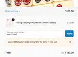 MAESTRA10 coupon verification screenshot