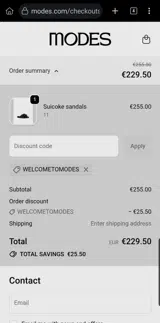 WELCOMETOMODES coupon verification screenshot