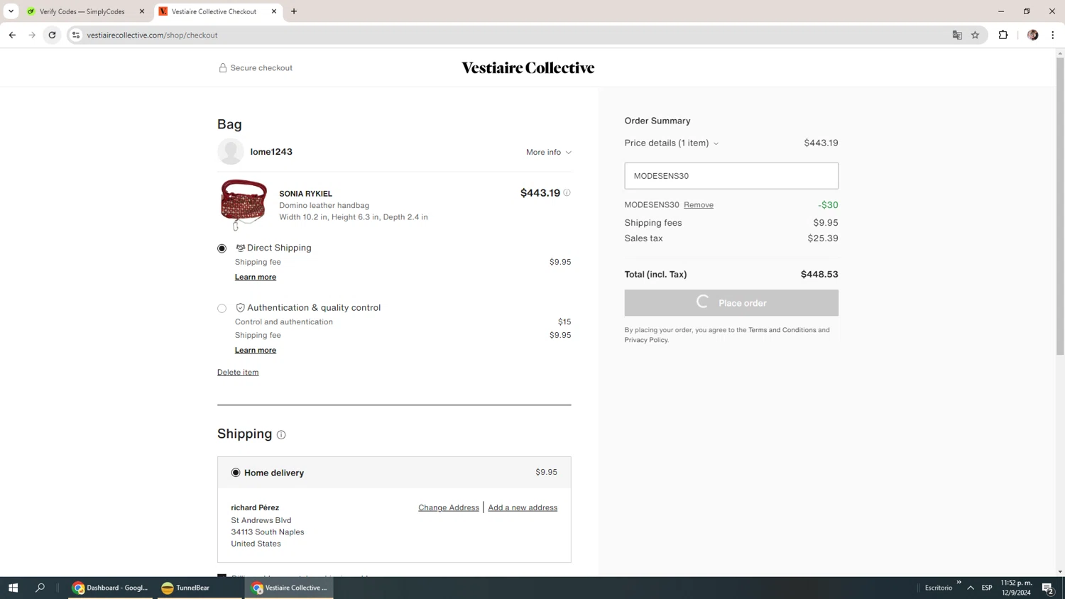 ModeSens checkout page showing ModeSens promo code box | Screenshot taken by SimplyCodes community member on Sep 13, 2024