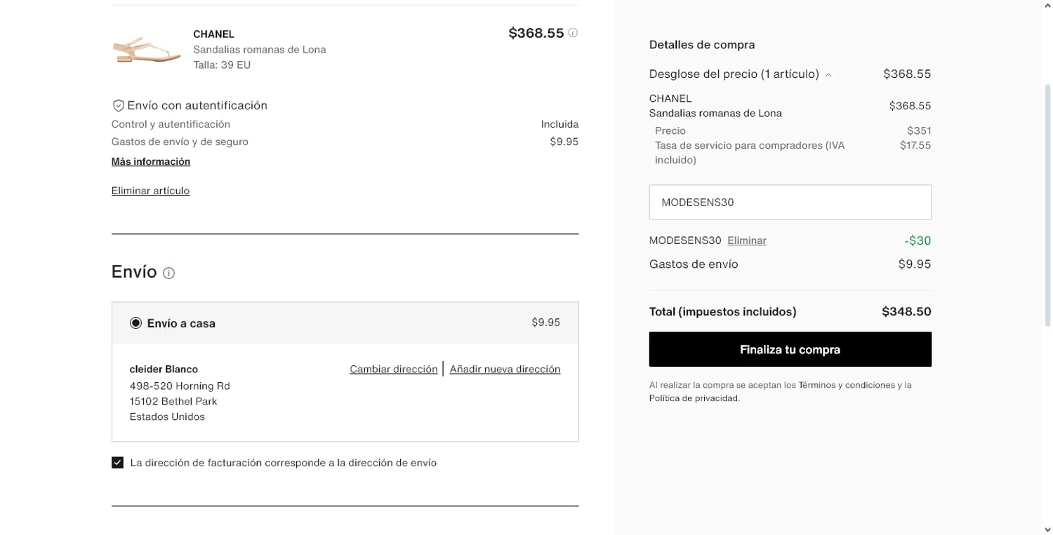ModeSens checkout page showing ModeSens promo code box | Screenshot taken by SimplyCodes community member on Sep 13, 2024