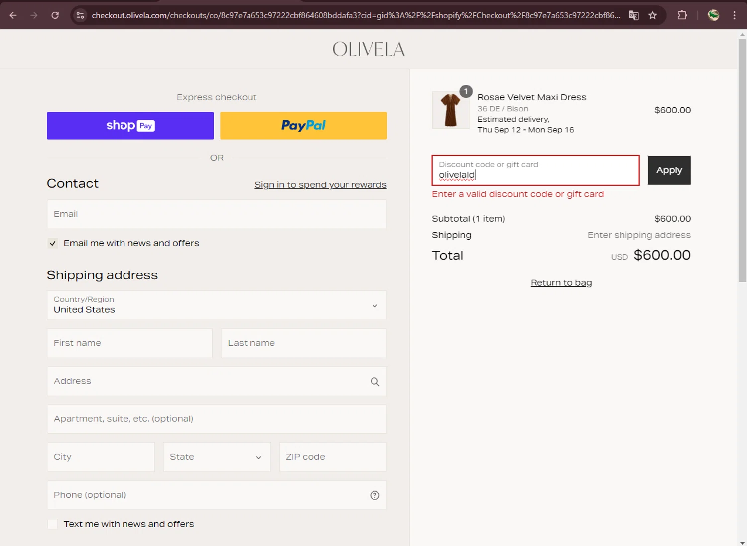 ModeSens checkout page showing ModeSens promo code box | Screenshot taken by SimplyCodes community member on Sep 9, 2024