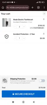2toothbrush coupon verification screenshot