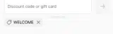 WELCOME coupon verification screenshot