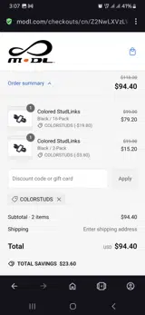 Modl coupon verification screenshot