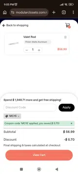 MC15 coupon verification screenshot