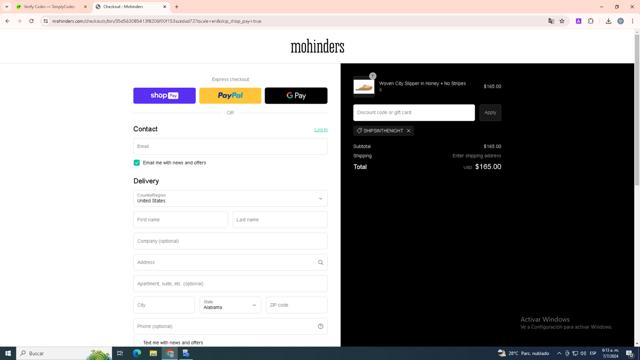 Mohinders checkout page showing Mohinders promo code box | Screenshot taken by SimplyCodes community member on Jul 7, 2024