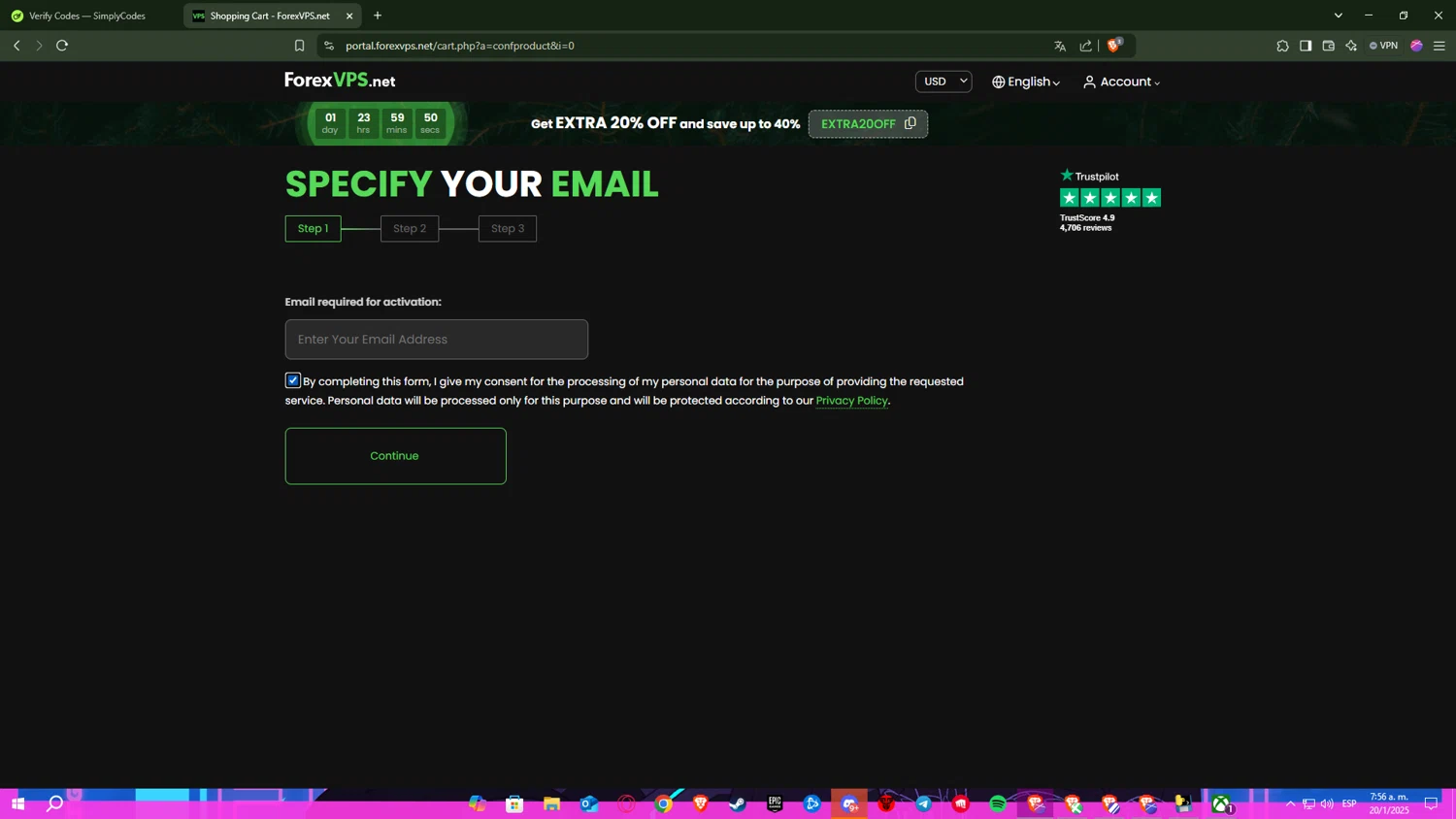 Museum of Illusions Atlanta checkout page showing Museum of Illusions Atlanta promo code box | Screenshot taken by SimplyCodes community member on Jan 22, 2025