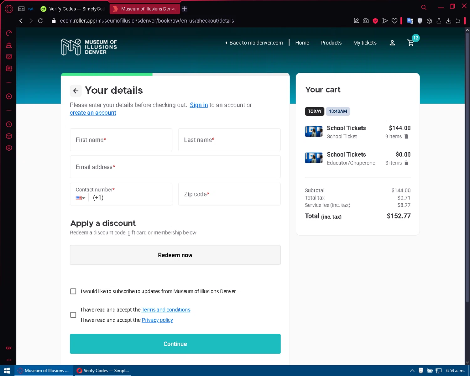 Museum of Illusions Denver promo code screenshot showing code KATIE10 applied at Museum of Illusions Denver checkout page. Uploaded by SimplyCodes community member XXXTENTACION on Feb 15, 2025
