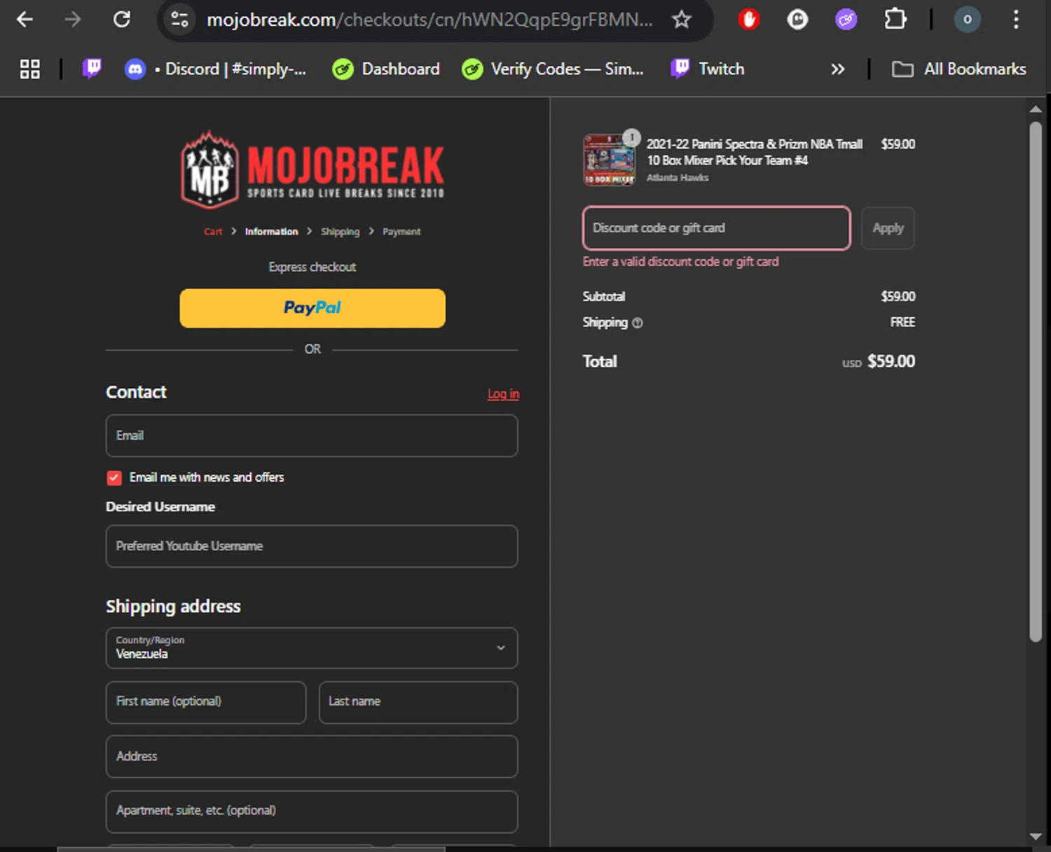 Mojobreak discount code screenshot showing code TEXT10 applied at Mojobreak checkout page. Uploaded by SimplyCodes community member DealHero3744 on Aug 31, 2025