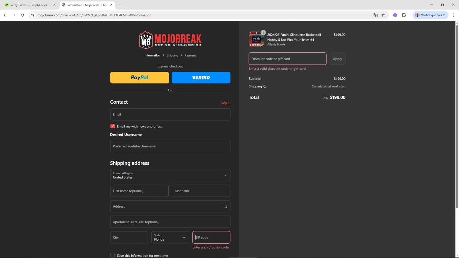 Mojobreak discount code screenshot showing code TEXT10 applied at Mojobreak checkout page. Uploaded by SimplyCodes community member Salometta on Aug 31, 2025
