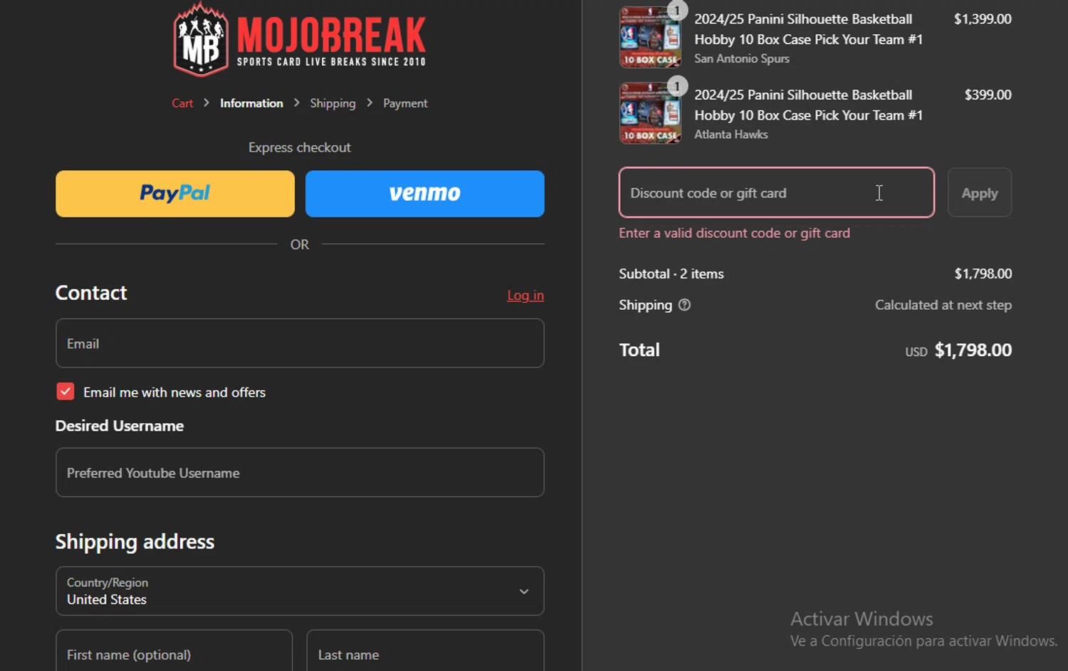 Mojobreak discount code screenshot showing code TEXT10 applied at Mojobreak checkout page. Uploaded by SimplyCodes community member VictoriousElite9587 on Aug 31, 2025