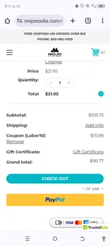 Labor10 coupon verification screenshot