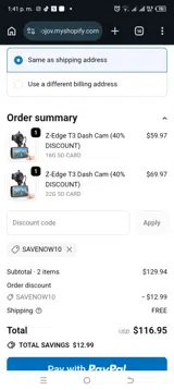 savenow10 coupon verification screenshot