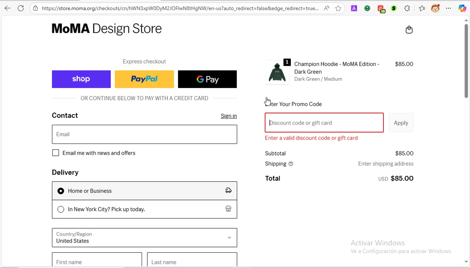 MoMA Store discount code screenshot showing code SHARE20 applied at MoMA Store checkout page. Uploaded by SimplyCodes community member LOVECOUPON on Oct 10, 2025