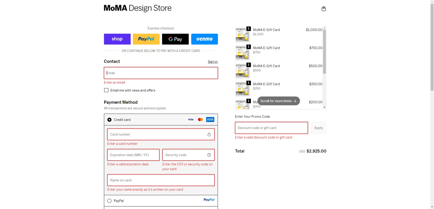 MoMA Store discount code screenshot showing code SHARE20 applied at MoMA Store checkout page. Uploaded by SimplyCodes community member SwiftCurator4059 on Oct 10, 2025