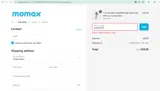 Momax coupon verification screenshot