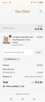 freeship15 coupon verification screenshot
