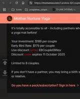 Momence coupon verification screenshot