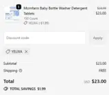 Momfann coupon verification screenshot