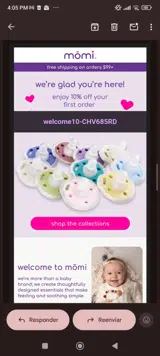 welcome10-CHV685RD coupon verification screenshot