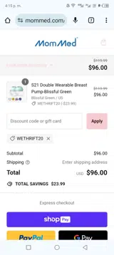 WETHRIFT20 coupon verification screenshot