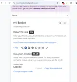 MIBEBE coupon verification screenshot