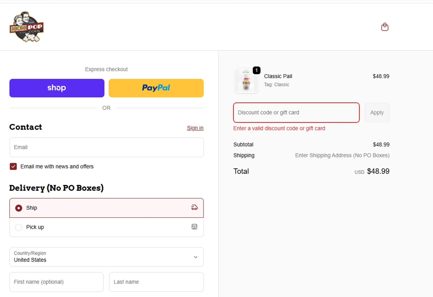 Mom & Popcorn promo code screenshot showing code WINTERIO applied at Mom & Popcorn checkout page. Uploaded by SimplyCodes community member lilfeli on Jan 31, 2026