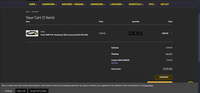 Monarch Rope checkout page showing Monarch Rope promo code box | Screenshot taken by SimplyCodes community member on Jul 4, 2024