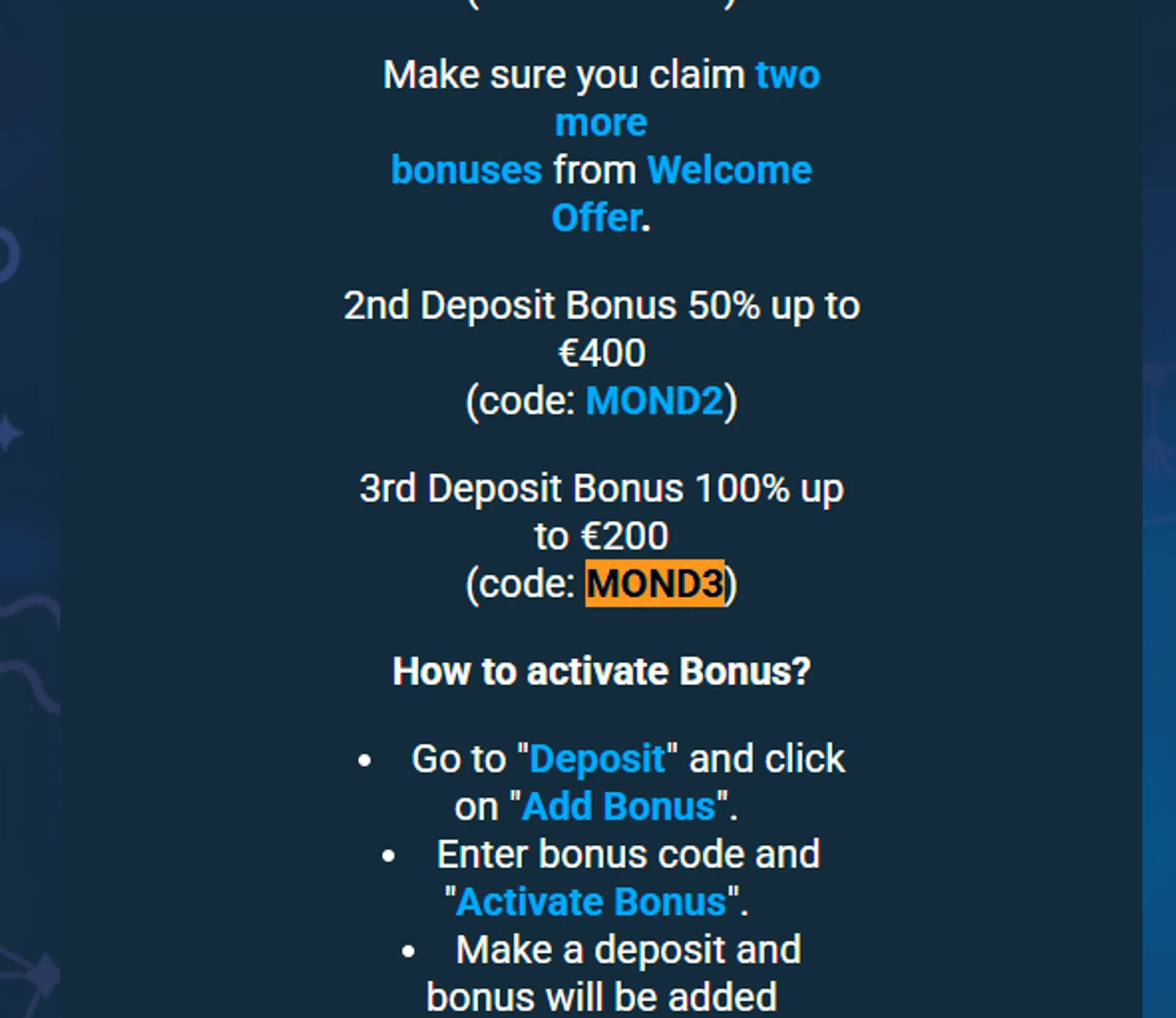 Mond Casino checkout page showing Mond Casino promo code box | Screenshot taken by SimplyCodes community member on Jul 25, 2025