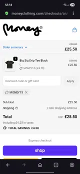 Money15 coupon verification screenshot