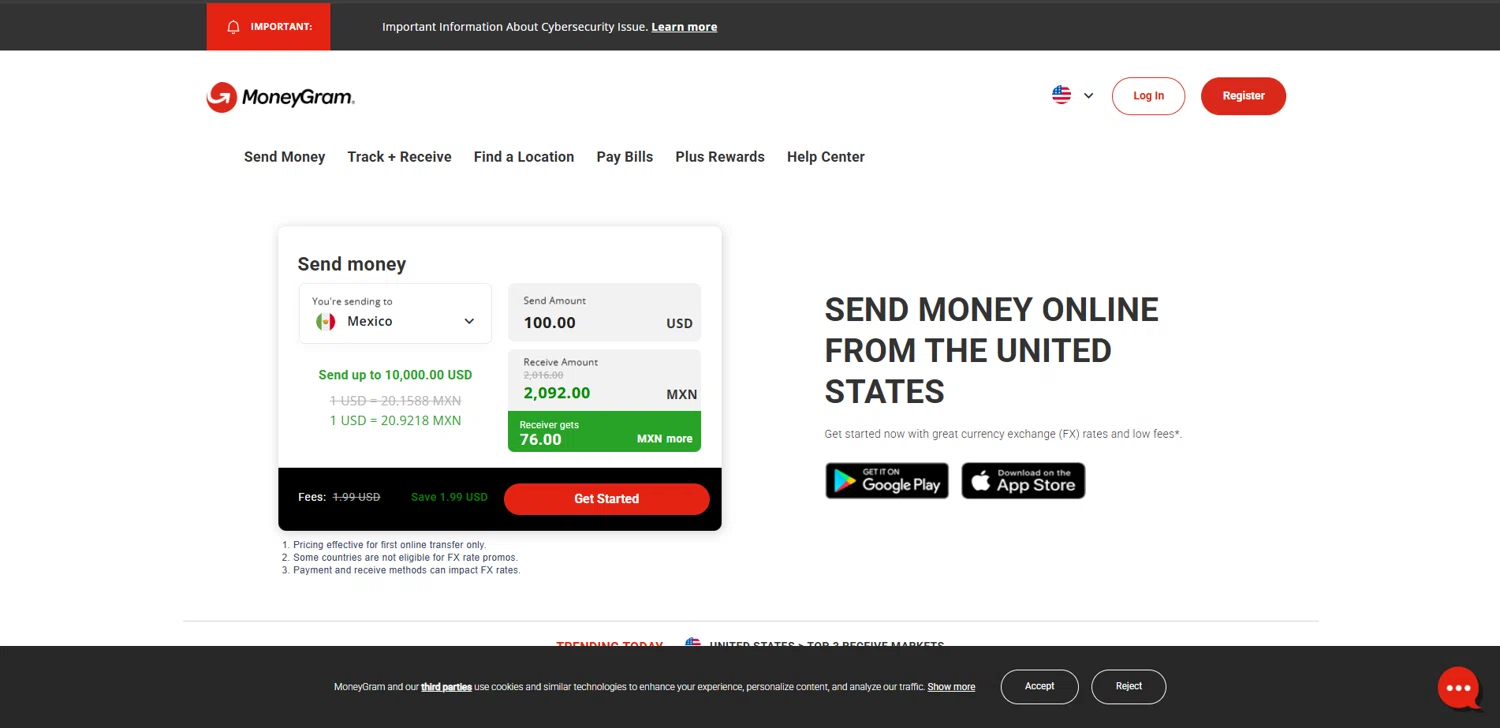 MoneyGram promo code screenshot showing code BONUS applied at MoneyGram checkout page. Uploaded by SimplyCodes community member ishidashoya on Mar 3, 2025