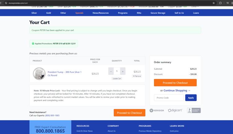 Money Metals Exchange Promo Codes - $10 Off Mar 2026
