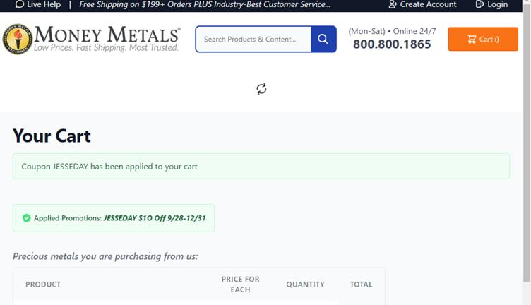 Money Metals Exchange Promo Codes - $10 Off Mar 2026