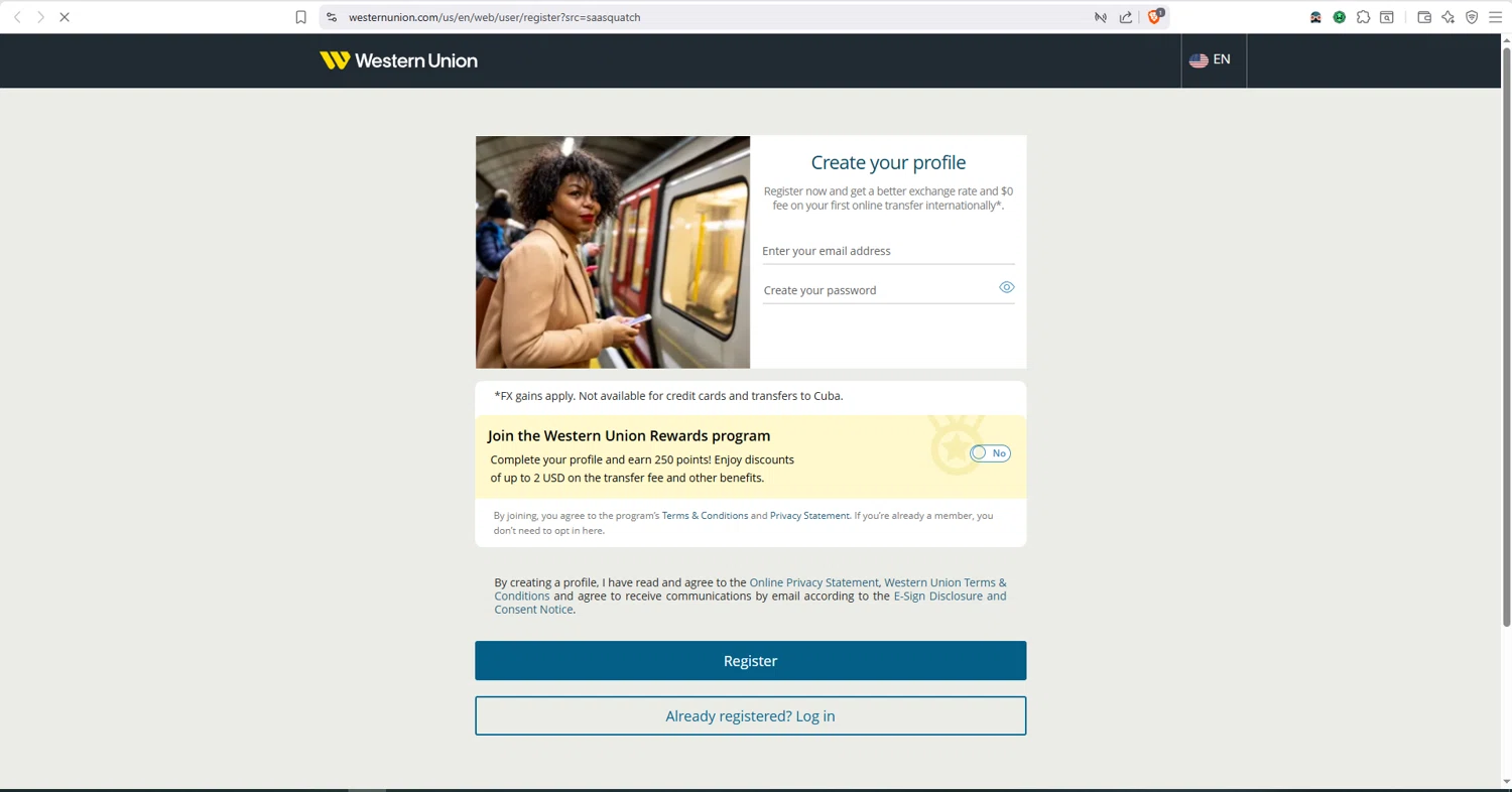 Western Union promo code screenshot showing code saasquatch applied at Western Union checkout page. Uploaded by SimplyCodes community member dayselis15 on Nov 21, 2025