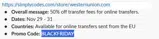 Western Union coupon verification screenshot
