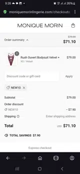 New10 coupon verification screenshot