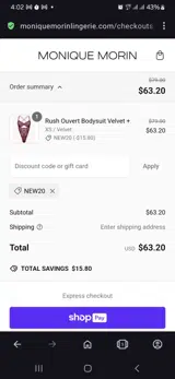 New20 coupon verification screenshot