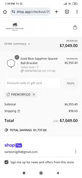FIREWORKS20 coupon verification screenshot