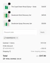 NEWFRESH10 coupon verification screenshot