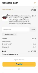 NODEAL10OFF coupon verification screenshot