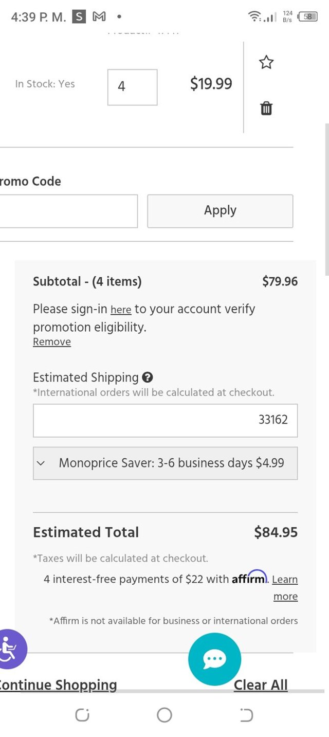 Monoprice checkout page showing Monoprice promo code box | Screenshot taken by SimplyCodes community member on Aug 27, 2025