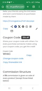 WHAC coupon verification screenshot